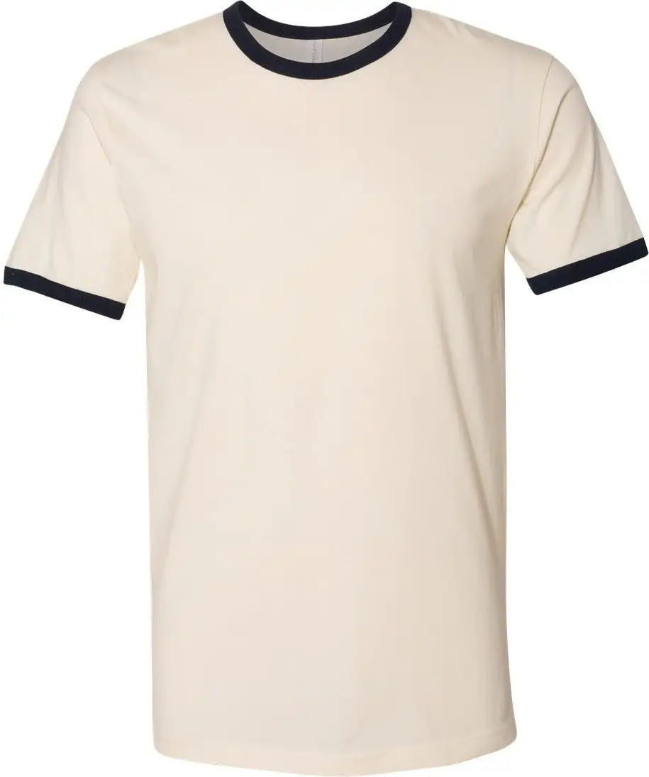 Next Level 3604 Retro Ringer Cotton T-shirt - Natural - Midnight Navy - Natural/ / Adult Xs