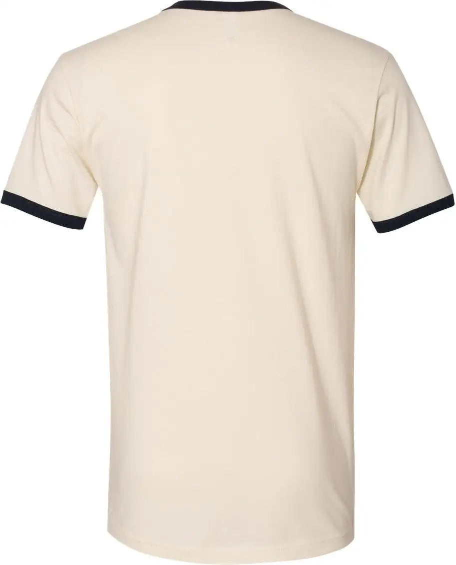 Next Level 3604 Retro Ringer Cotton T-shirt - Natural - Midnight Navy