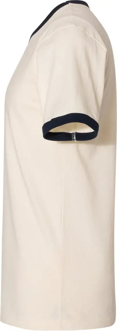 Next Level 3604 Retro Ringer Cotton T-shirt - Natural - Midnight Navy