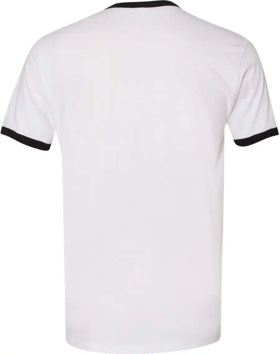 Next Level 3604 Retro Ringer Cotton T-shirt - White - Black - White/ / Adult Xs