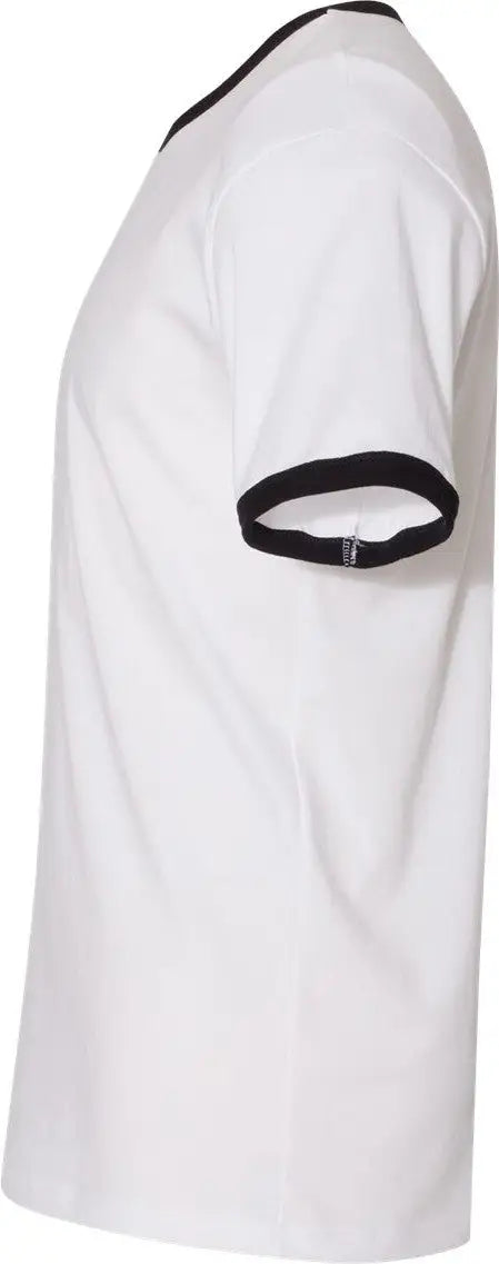 Next Level 3604 Retro Ringer Cotton T-shirt - White - Black