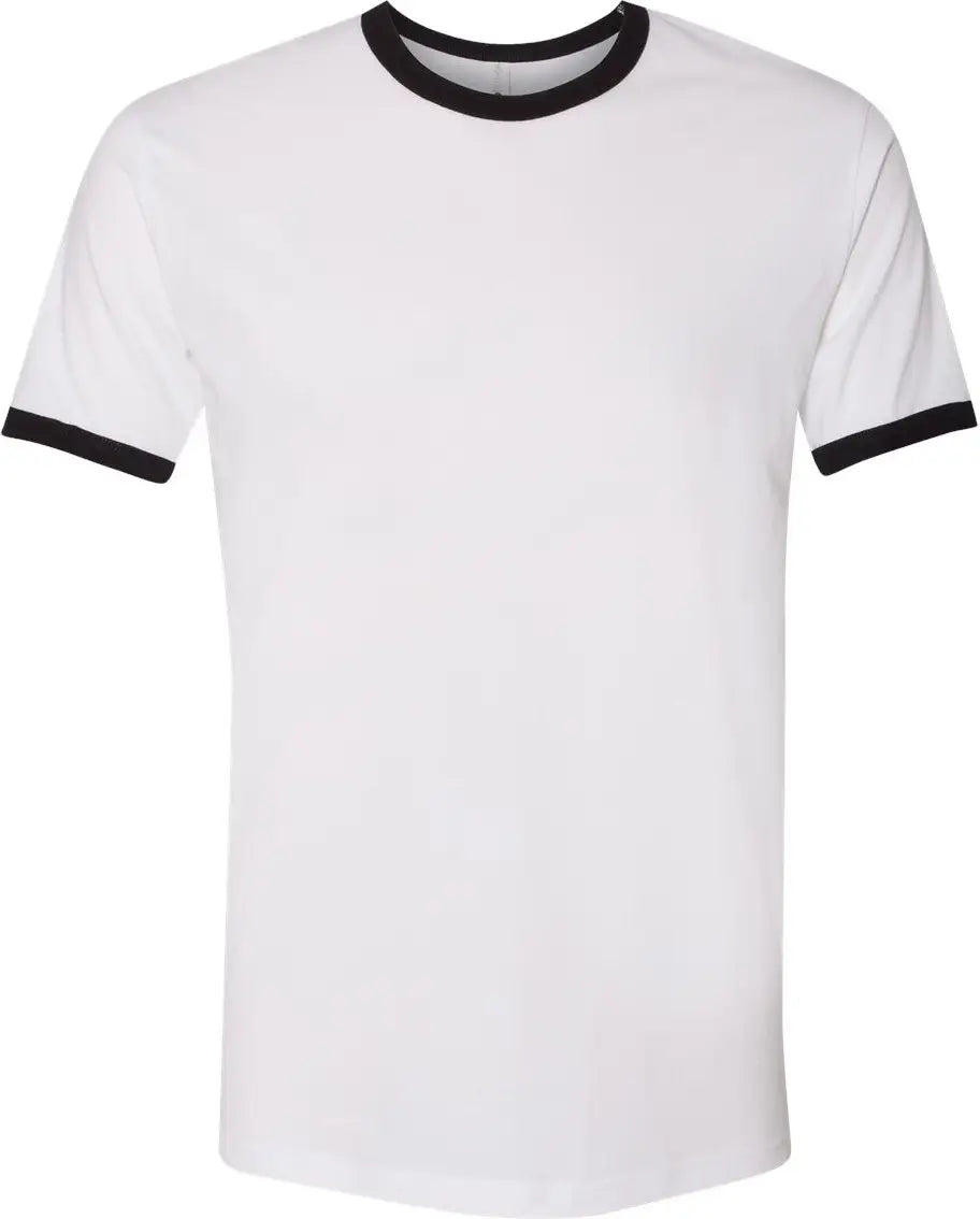 Next Level 3604 Retro Ringer Cotton T-shirt - White - Black - White/ / Adult Xs