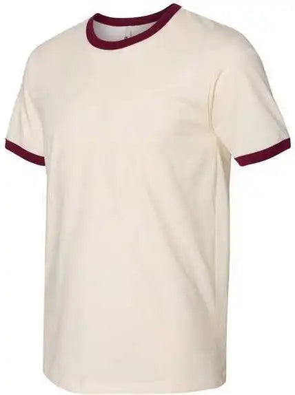 Next Level 3604 Unisex Fine Jersey Ringer Natural Maroon