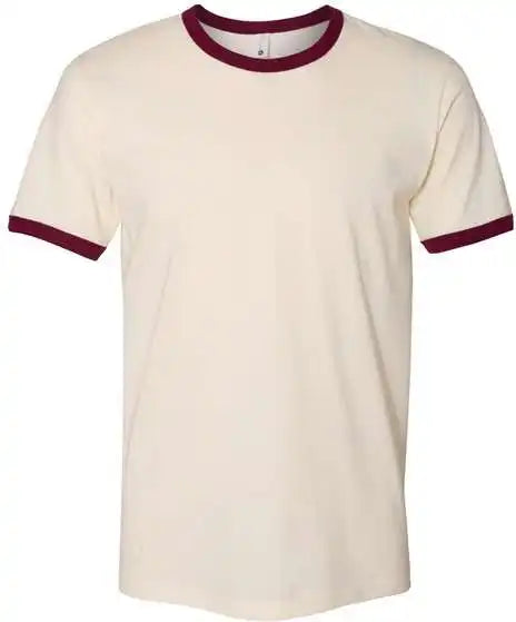Next Level 3604 Unisex Fine Jersey Ringer Natural Maroon