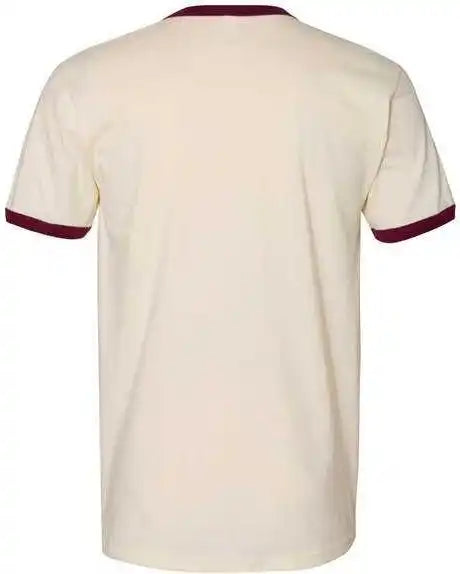 Next Level 3604 Unisex Fine Jersey Ringer Natural Maroon