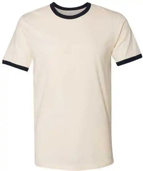 Next Level 3604 Unisex Fine Jersey Ringer Natural Midnight Navy