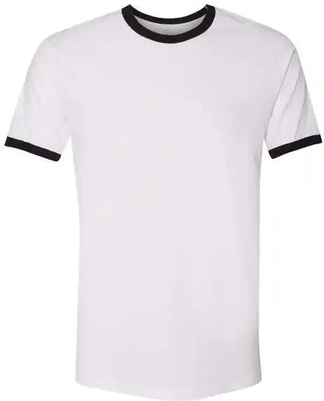 Next Level 3604 Unisex Fine Jersey Ringer White Black
