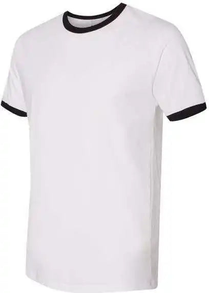 Next Level 3604 Unisex Fine Jersey Ringer White Black