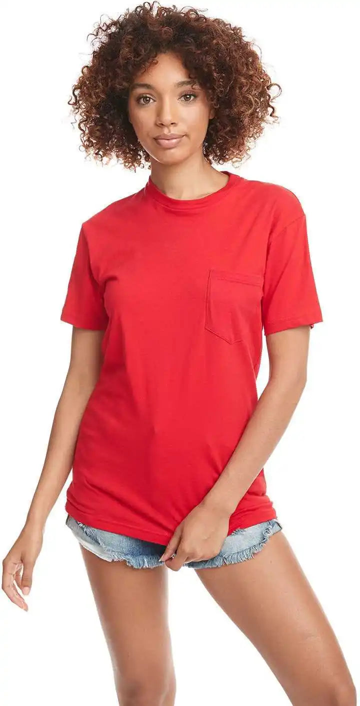 Next Level 3605 Cotton Pocket Crew - Red