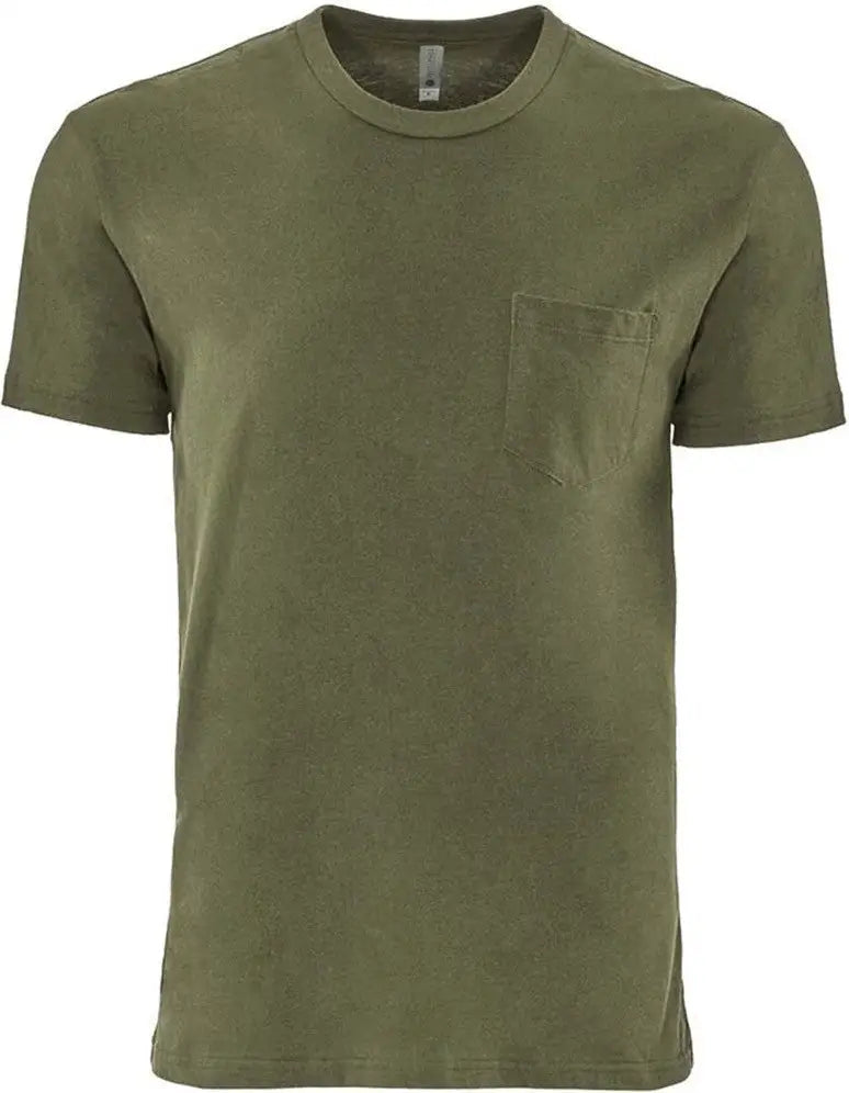 Next Level 3605 Cotton Pocket T-shirt - Military Green - Adult Xs