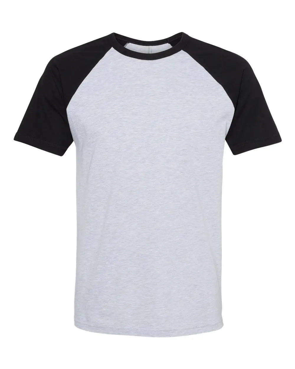 Next Level 3650 Cotton Raglan T-shirt - Black Heather Gray - Black/ / Adult Xs