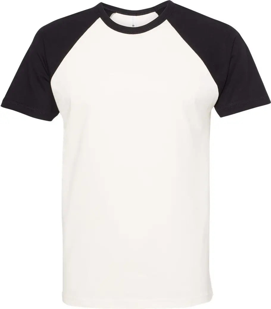 Next Level 3650 Cotton Raglan T-shirt - Black Natural - Black/ / Adult Xs
