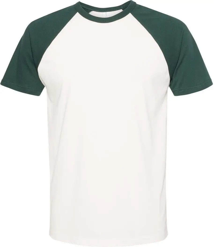 Next Level 3650 Cotton Raglan T-shirt - Forest Green Natural - Green/ / Adult Xs