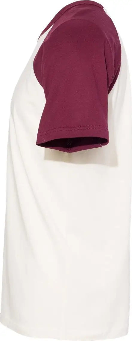 Next Level 3650 Cotton Raglan T-shirt - Maroon Natural