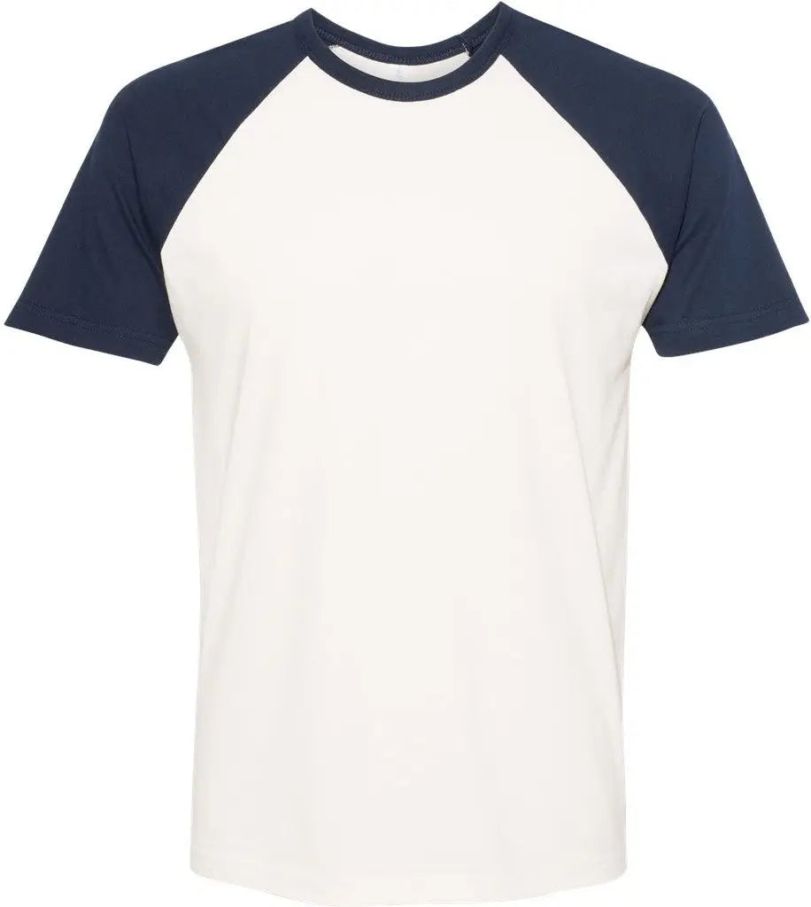 Next Level 3650 Cotton Raglan T-shirt - Midnight Navy Natural - Navy/ / Adult Xs
