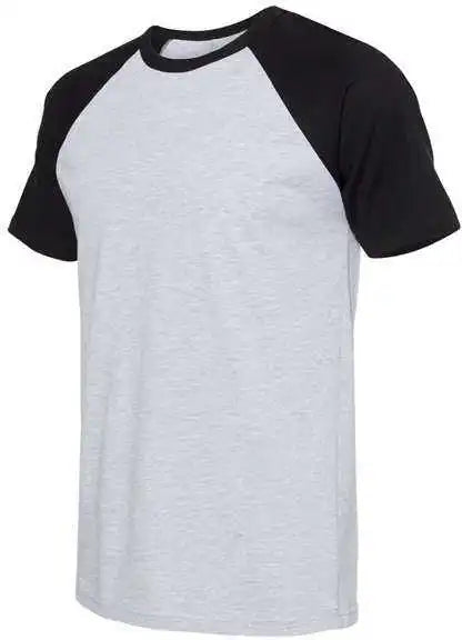 Next Level 3650 Fine Jersey Short Sleeve Raglan Tee Black Heather Grey