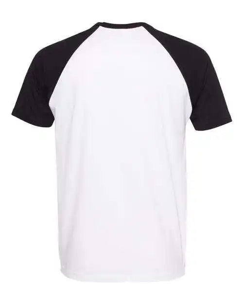 Next Level 3650 Fine Jersey Short Sleeve Raglan Tee - Black White