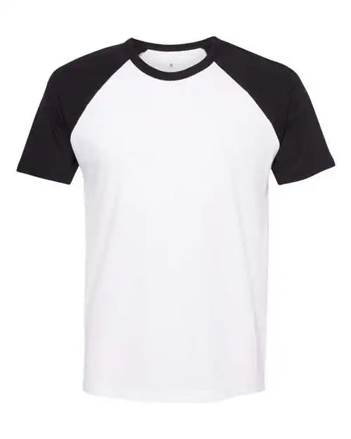 Next Level 3650 Fine Jersey Short Sleeve Raglan Tee - Black White
