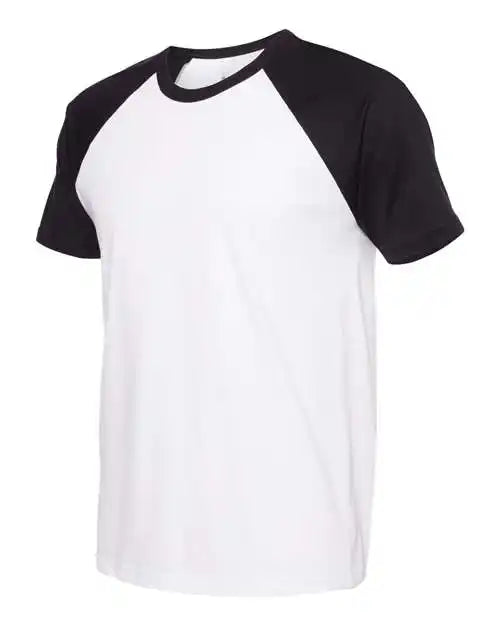 Next Level 3650 Fine Jersey Short Sleeve Raglan Tee - Black White