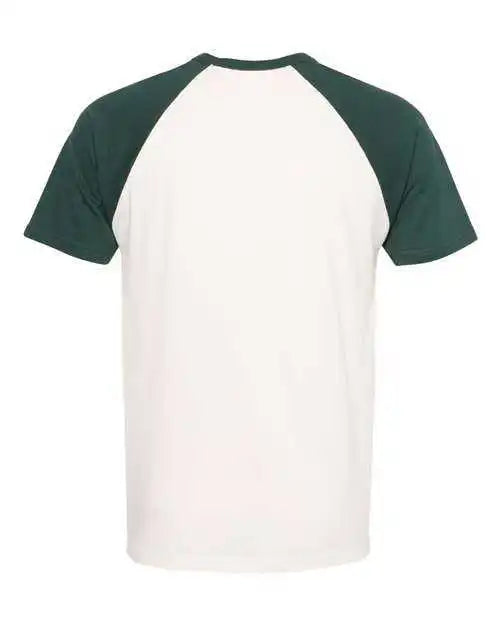Next Level 3650 Fine Jersey Short Sleeve Raglan Tee - Forest Green Natural