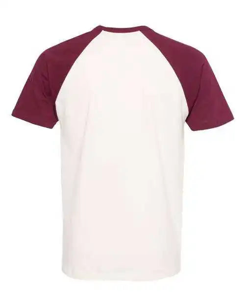 Next Level 3650 Fine Jersey Short Sleeve Raglan Tee Maroon Natural