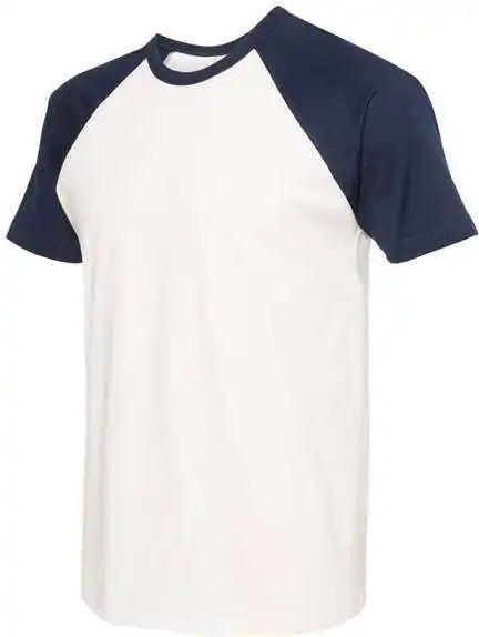 Next Level 3650 Fine Jersey Short Sleeve Raglan Tee - Midnight Navy Natural