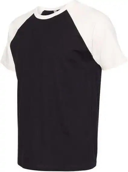 Next Level 3650 Fine Jersey Short Sleeve Raglan Tee Natural Black