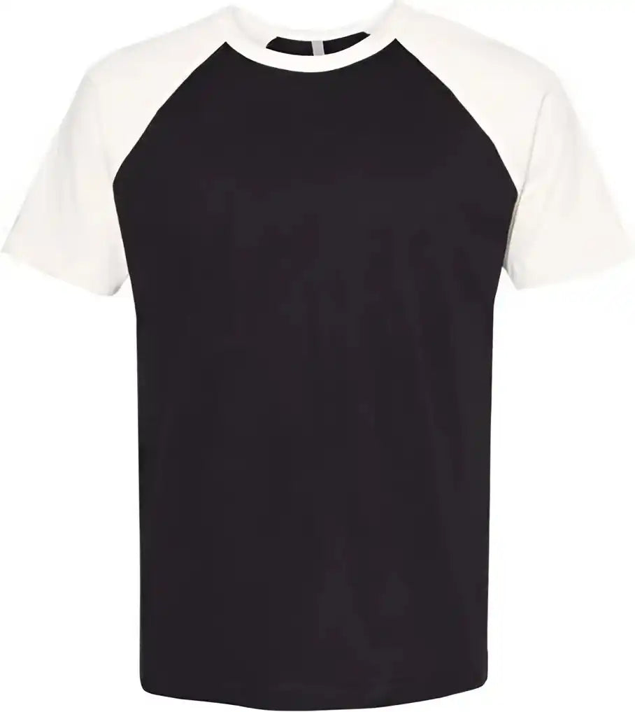Next Level 3650 Fine Jersey Short Sleeve Raglan Tee - Natural Black