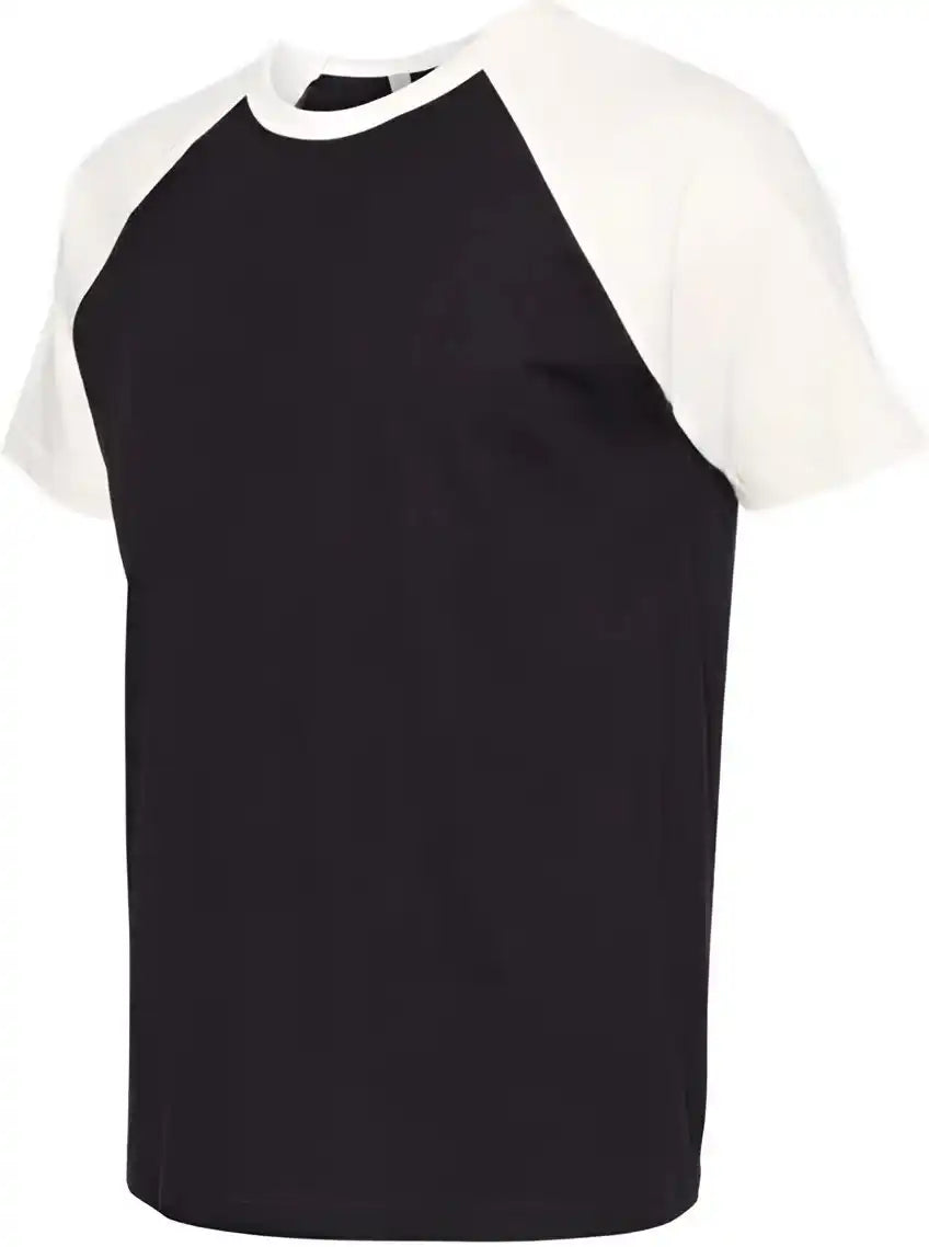 Next Level 3650 Fine Jersey Short Sleeve Raglan Tee - Natural Black