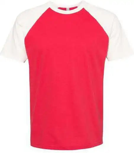 Next Level 3650 Fine Jersey Short Sleeve Raglan Tee - Natural Red