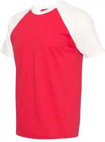 Next Level 3650 Fine Jersey Short Sleeve Raglan Tee - Natural Red