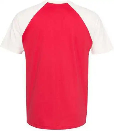 Next Level 3650 Fine Jersey Short Sleeve Raglan Tee - Natural Red