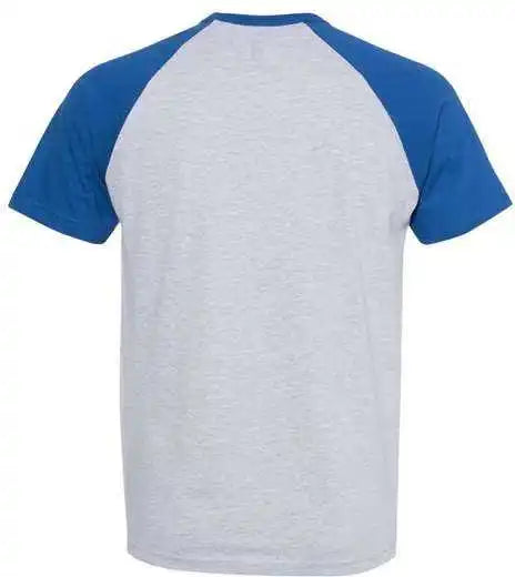 Next Level 3650 Fine Jersey Short Sleeve Raglan Tee - Royal Heather Grey