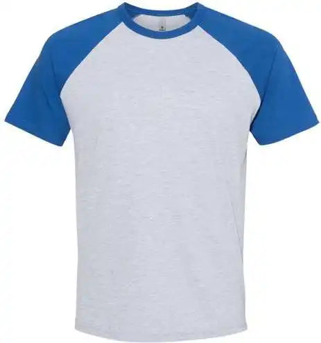 Next Level 3650 Fine Jersey Short Sleeve Raglan Tee - Royal Heather Grey