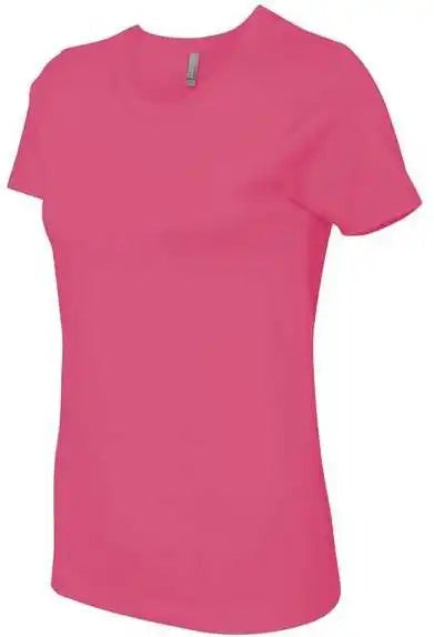 Next Level 3900 Womens Cotton Short Sleeve Boyfriend Crew - Hot Pink