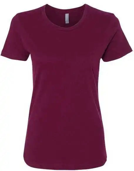 Next Level 3900 Womens Cotton Short Sleeve Boyfriend Crew Maroon