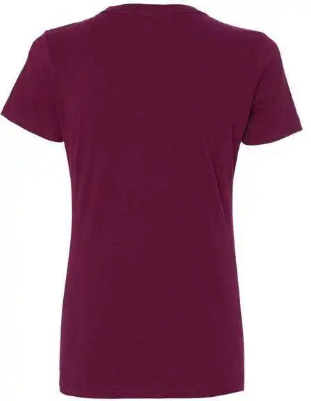 Next Level 3900 Womens Cotton Short Sleeve Boyfriend Crew Maroon