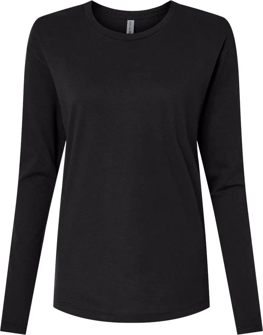 Next Level 3911 Women’s Cotton Relaxed Long Sleeve T-shirt - Black - Ladies Xs