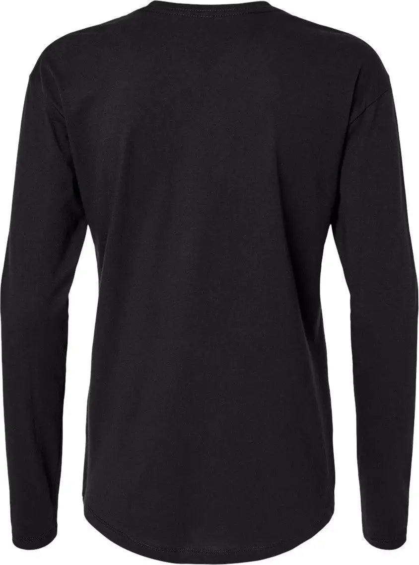 Next Level 3911 Women’s Cotton Relaxed Long Sleeve T-shirt - Black - Ladies Xs