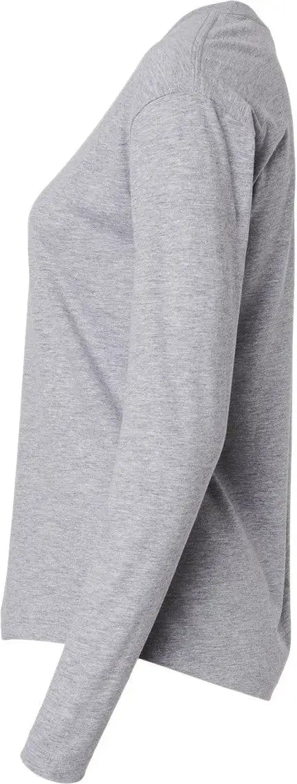 Next Level 3911 Women’s Cotton Relaxed Long Sleeve T-shirt - Heather Gray