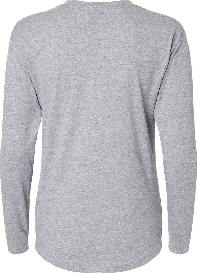 Next Level 3911 Women’s Cotton Relaxed Long Sleeve T-shirt - Heather Gray - Ladies Xs