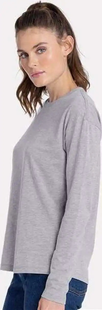 Next Level 3911 Women’s Cotton Relaxed Long Sleeve t Shirt Heather Gray