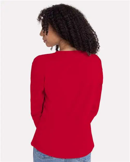 Next Level 3911 Women’s Cotton Relaxed Long Sleeve T-shirt - Red
