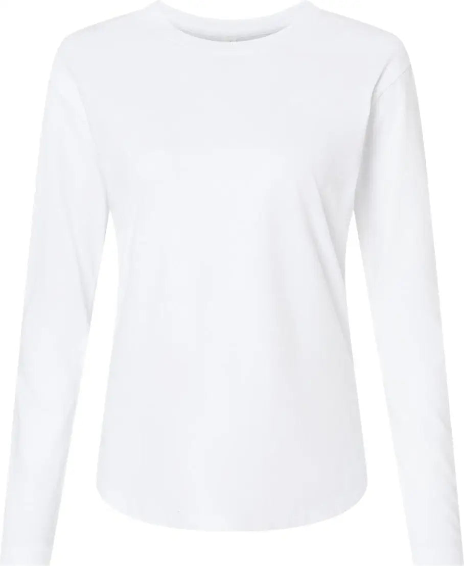 Next Level 3911 Women’s Cotton Relaxed Long Sleeve T-shirt - White - Ladies Xs