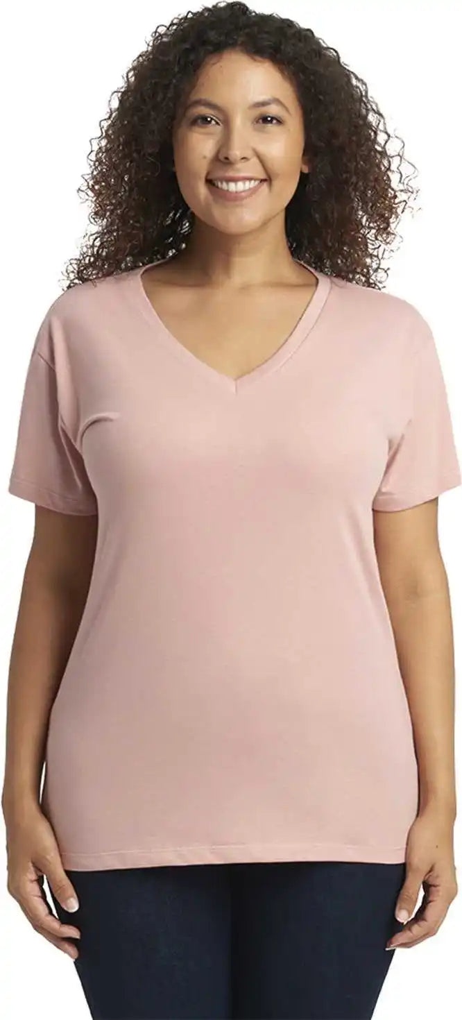 Next Level 3940 Womens Cotton V-neck T-shirt - Desert Pink