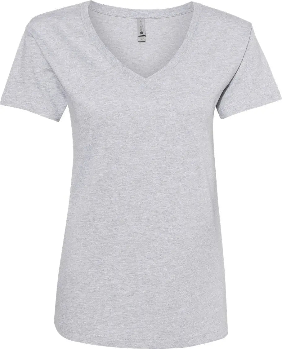 Next Level 3940 Women’s Cotton V-neck T-shirt - Heather Grey - Gray / Ladies Xs
