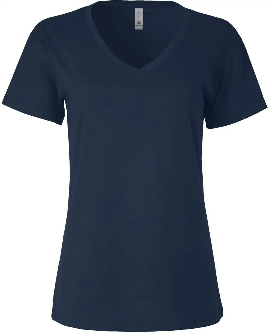 Next Level 3940 Women’s Cotton V-neck T-shirt - Midnight Navy - Ladies Xl