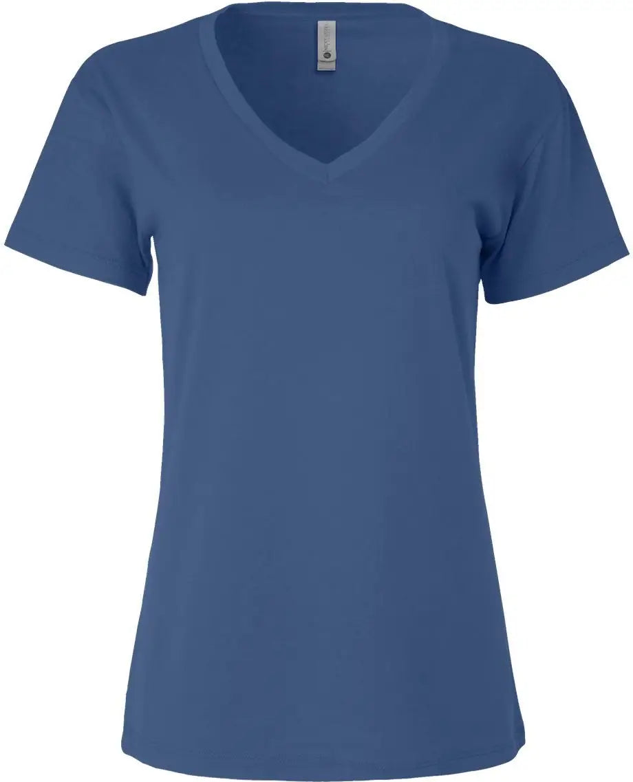 Next Level 3940 Women’s Cotton V-neck T-shirt - Royal - Ladies Xs