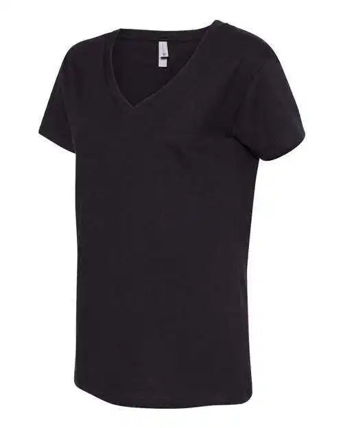 Next Level 3940 Womens Fine Jersey Relaxed v T-shirt - Black