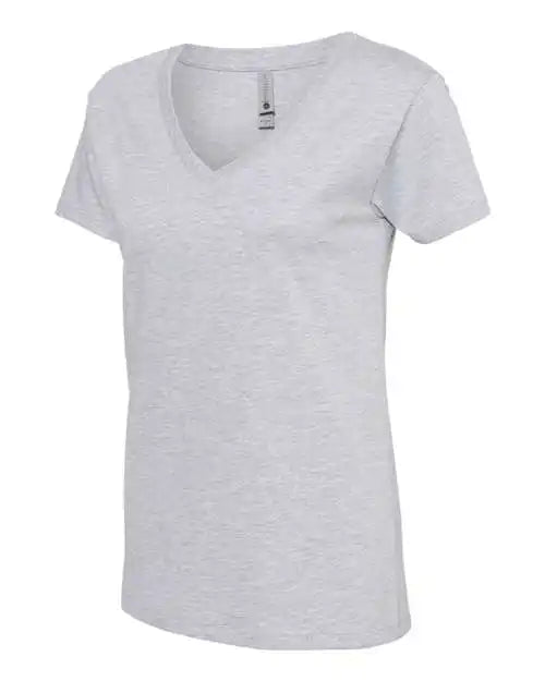 Next Level 3940 Womens Fine Jersey Relaxed v T-shirt - Heather Grey